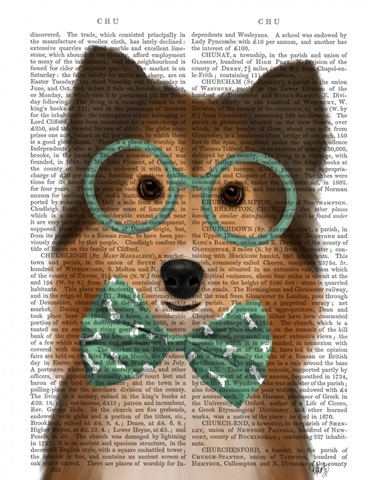 Shetland Sheepdog with Glasses and Bow Tie