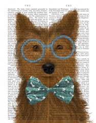 Yorkshire Terrier with Glasses and Bow Tie
