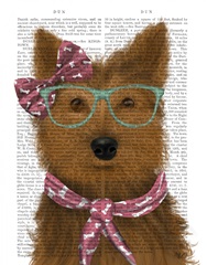 Yorkshire Terrier with Glasses and Scarf