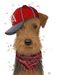 Airedale and Baseball Cap