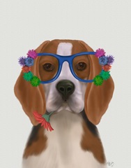 Beagle and Flower Glasses