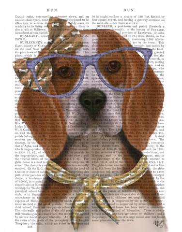 Beagle with Glasses and Scarf