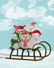 Christmas Christmas Owl Sled
