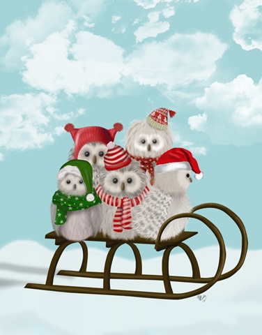 Christmas Christmas Owl Sled