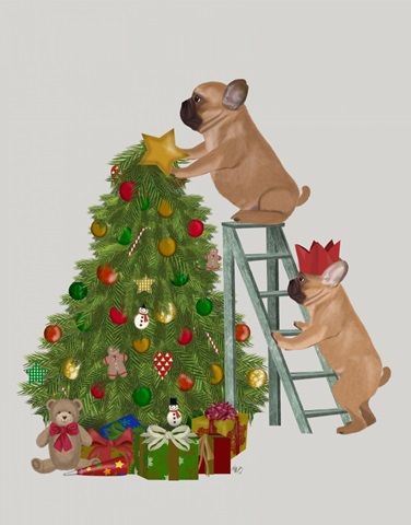 Christmas French Bulldog Tree Ladder