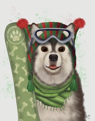 Christmas Husky Snowboard