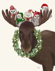 Christmas Moose and Christmas Owls