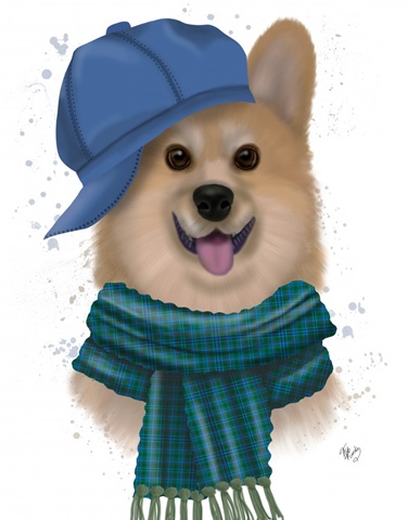 Corgi Baseball Hat and Scarf