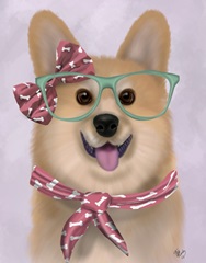 Corgi with Glasses and Scarf