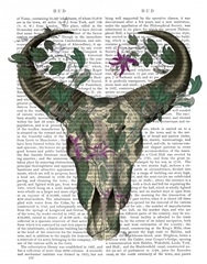 Cow Skull and Passion Flowers
