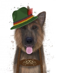 German Shepherd Lederhosen