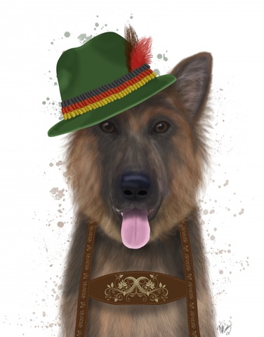 German Shepherd Lederhosen