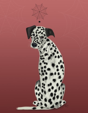 Halloween Dalmatian and Spiders