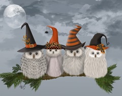 Halloween Halloween Owls on Branch