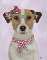 Jack Russell with Glasses and Scarf