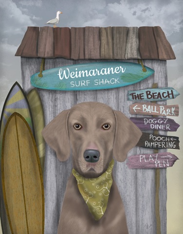 Weimaraner Surf Shack