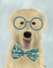 Wheaten Terrier with Glasses and Bow Tie