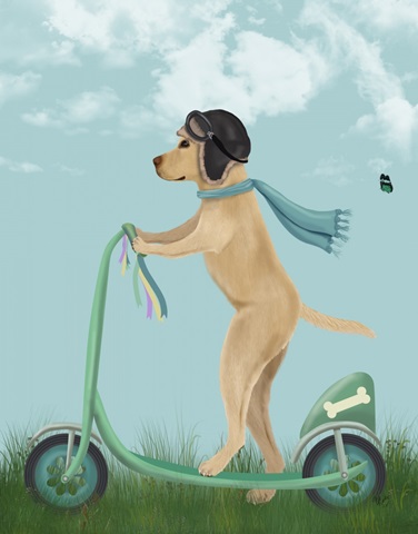 Yellow Labrador Scooter