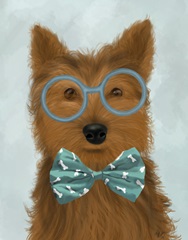 Yorkshire Terrier with Glasses and Bow Tie