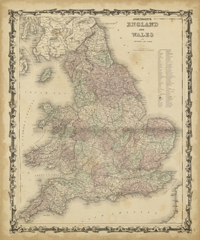 Johnson's Map of England & Wales