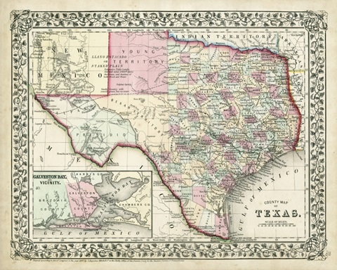 Johnson's Map of Texas