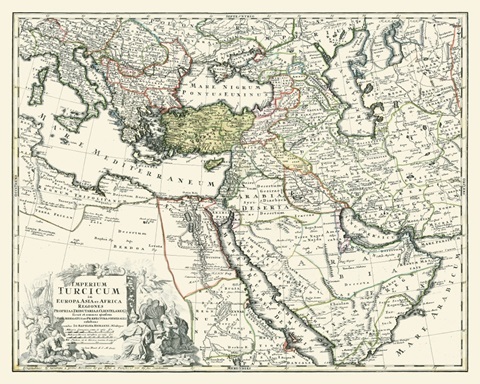 Map of Europe, Asia and Africa