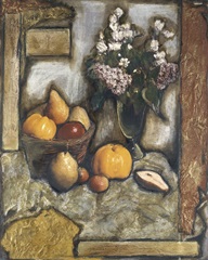 Collage on Art Paper with Gold I