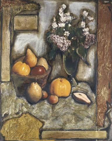 Collage on Art Paper with Gold I