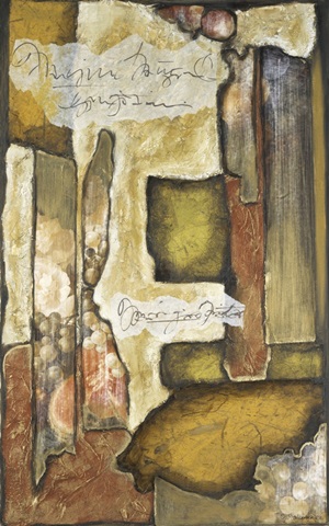 Collage on Art Paper with Gold III