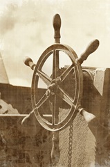 Sepia Ship's Wheel I