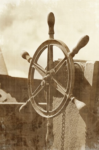 Sepia Ship's Wheel I
