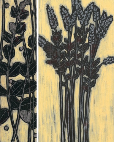Woodcut Grasses I