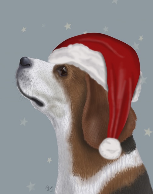Santa Hat Dogs Beagle