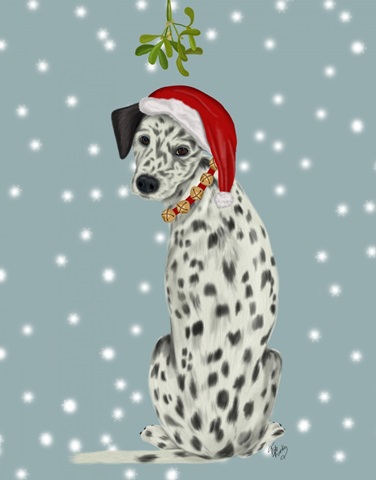 Santa Hat Dogs Dalmatian
