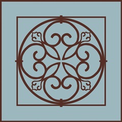 Chocolate and Blue Ironwork I