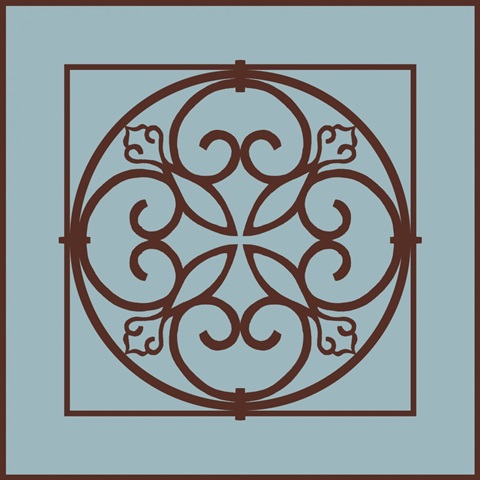 Chocolate and Blue Ironwork I