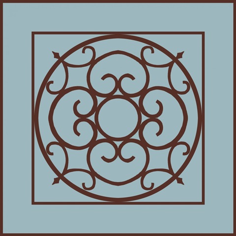 Chocolate and Blue Ironwork II