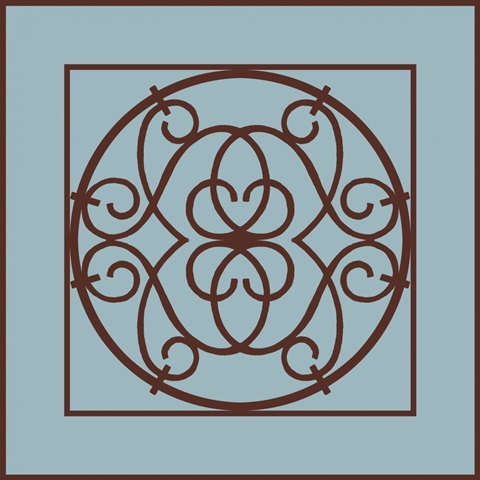 Chocolate and Blue Ironwork III