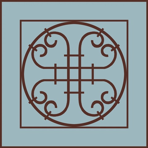 Chocolate and Blue Ironwork IV