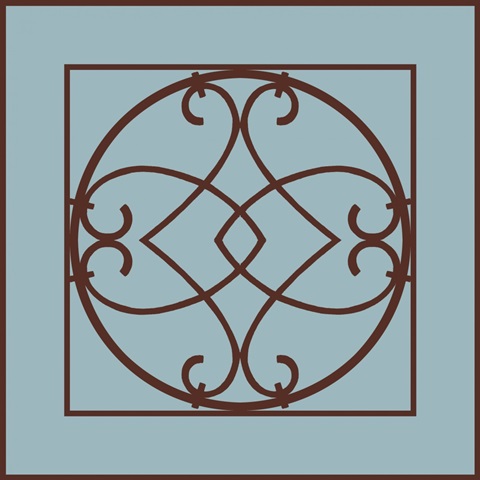 Chocolate and Blue Ironwork VI