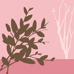 Metro Leaves in Pink I