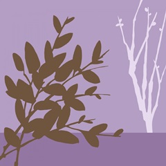 Metro Leaves in Violet I