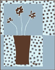 Minimalist Flowers in Blue I