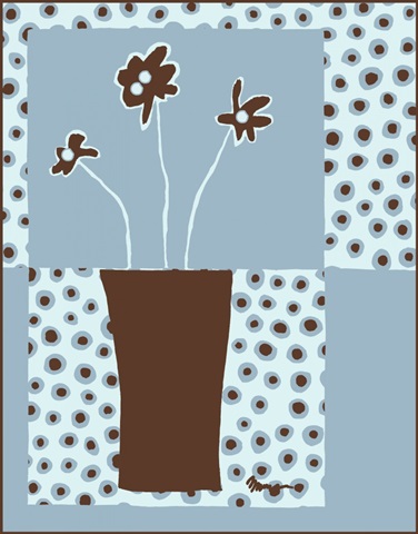 Minimalist Flowers in Blue I