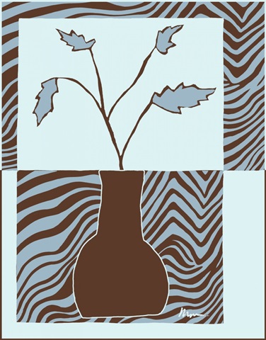 Minimalist Flowers in Blue II