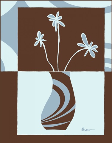 Minimalist Flowers in Blue IV