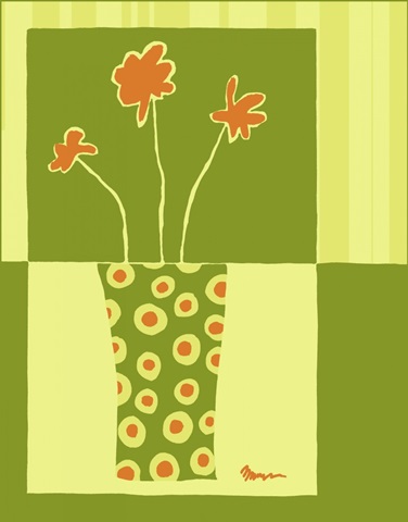 Minimalist Flowers in Green I