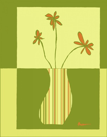 Minimalist Flowers in Green III