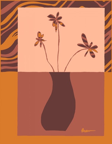 Minimalist Flowers in Orange III