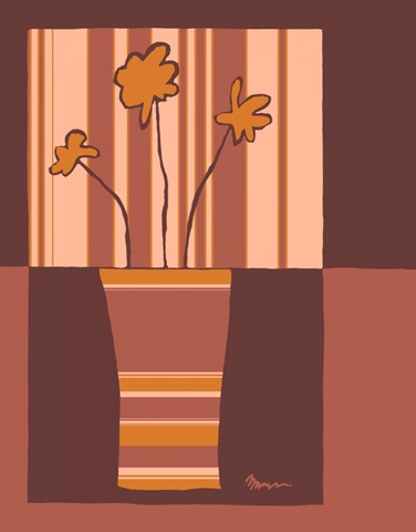 Minimalist Flowers in Orange IV